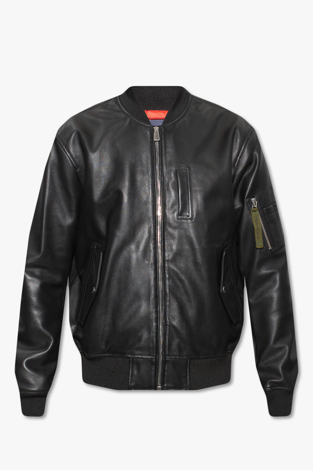 Lightweight leather bomber jacket best sale